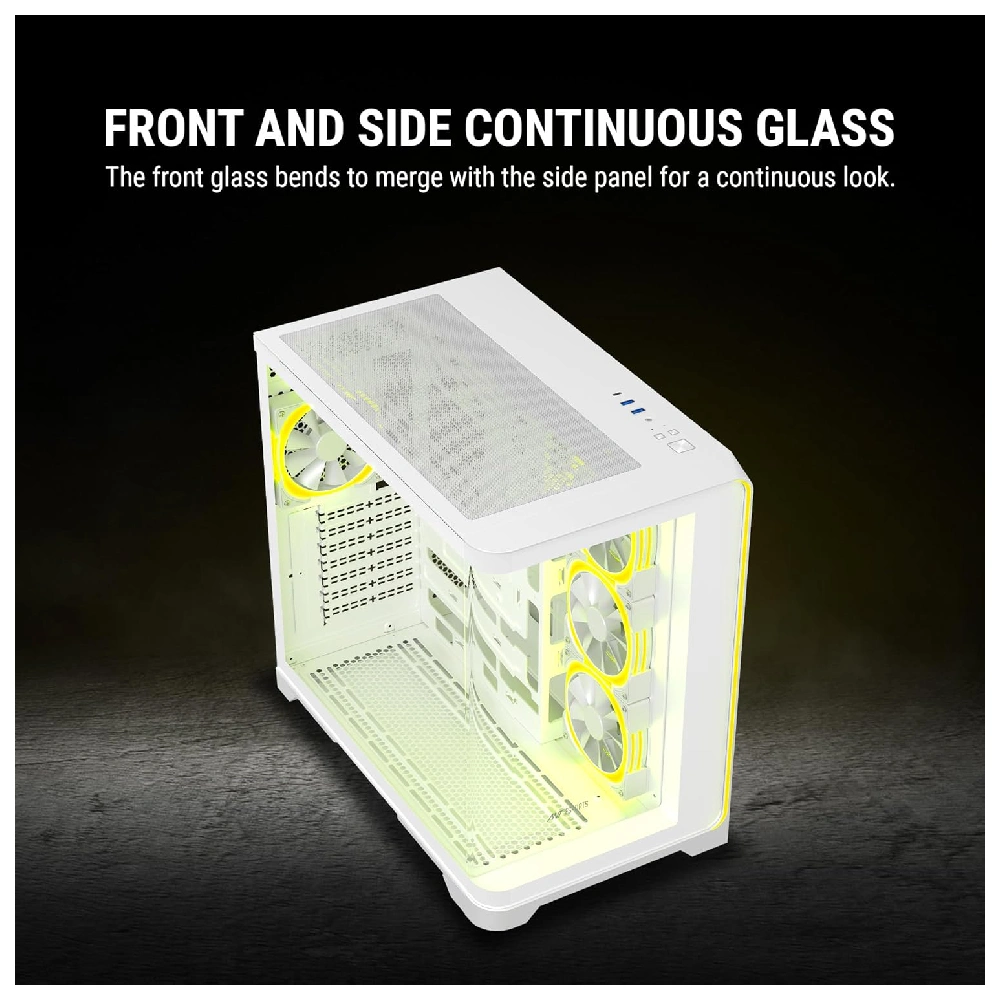 Ant Esports Gaming Cabinet Crystal ARC White view 5